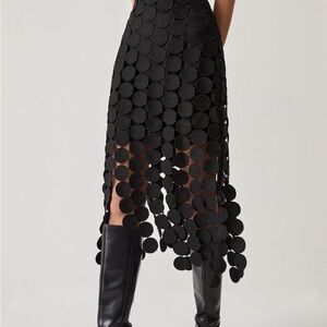 Commense Laser Cut Multi Circle Double Layered Skirt